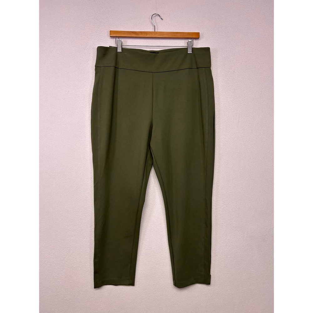 Business Casual Minimalist Express Women XL Olive Green Ponte Pant
